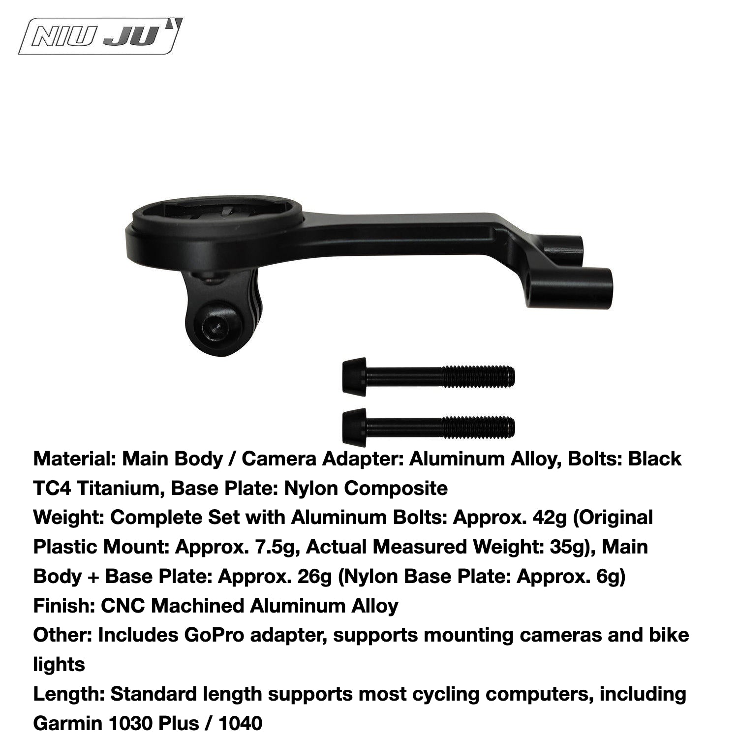 PAVEWAY Giant Contact SL Aero Computer Mount | Titanium Bike Computer Mount for New Giant Propel