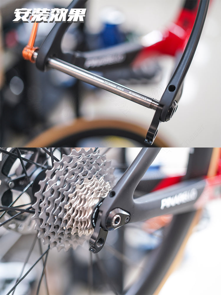 Adattatore Mozzo Bici A Sgancio Rapido - Convertitore Assale Passante, Lega Alluminio Nero - Foto 6