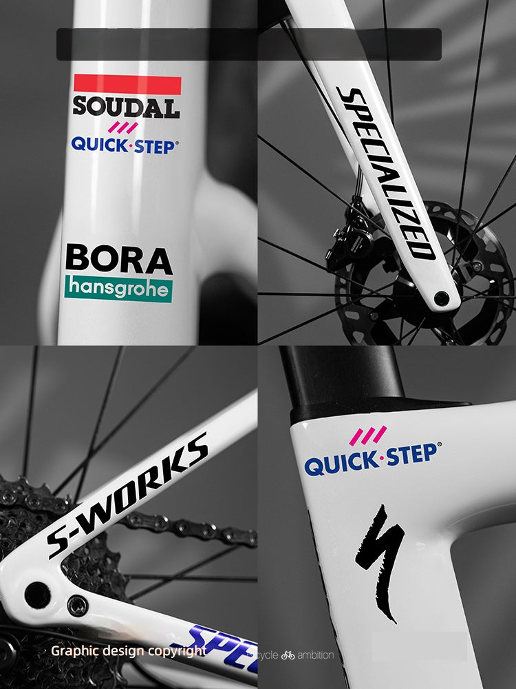Universal Road Bike Brand Logo Sticker Set｜For Merida / Giant / Specialized / Trek / Pinarello｜Waterproof Frame Decals (Black / White)