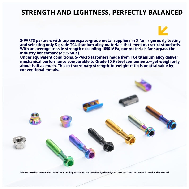 S-PARTS Titanium Seatpost Balance Bolt Kit for Colnago Y1 / V5RS – Straight & Rear-Offset Types – Multi-Color