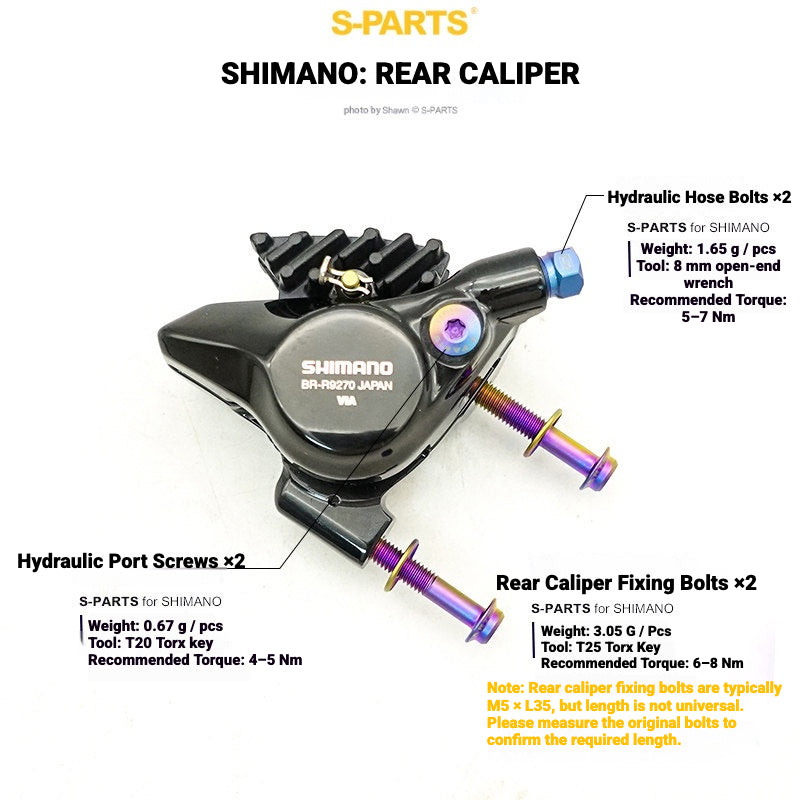 Shimano Dura-Ace R9270 Titanium Disc Brake Bolt Kit