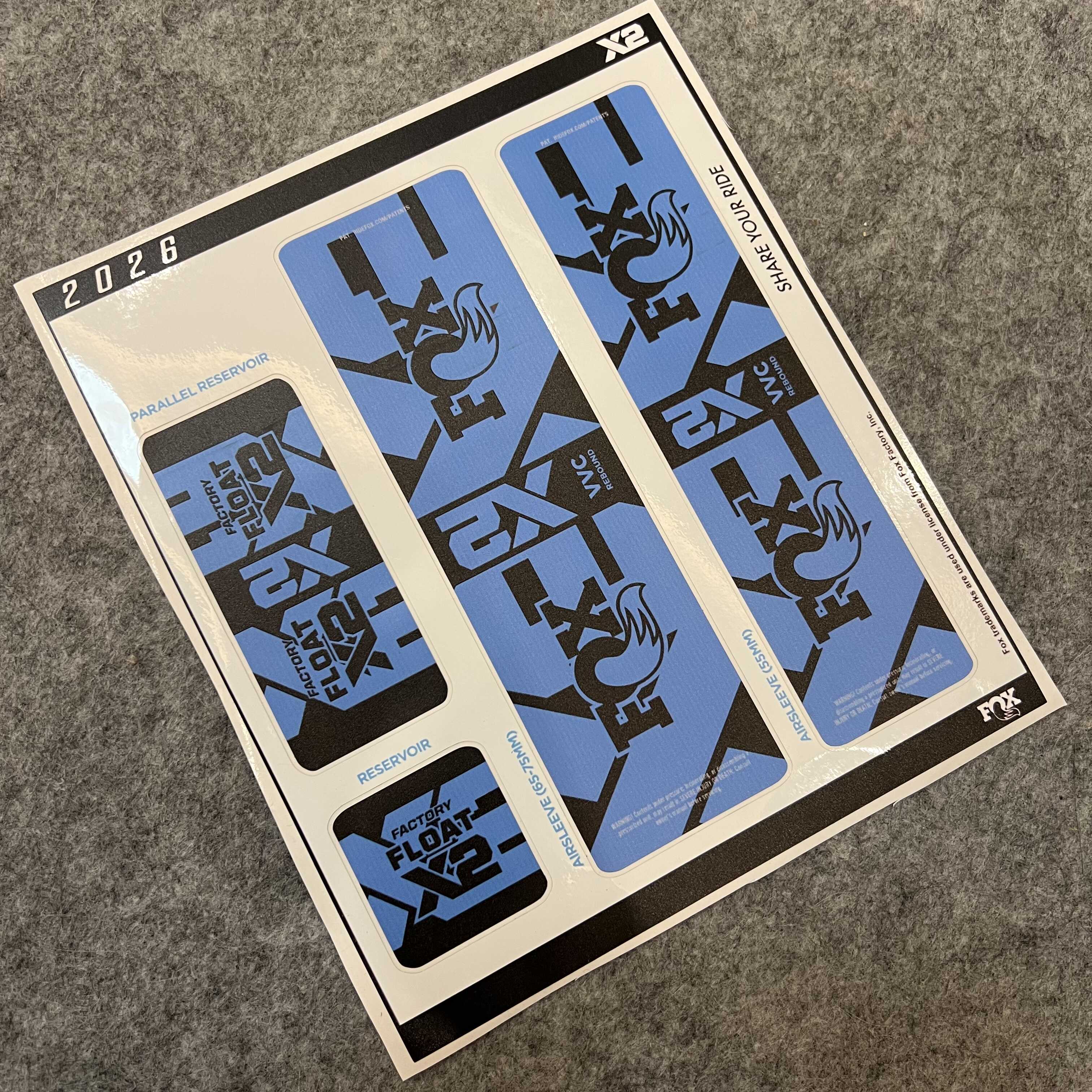 Custom Decal Kit for 2026 FOX FLOAT X2 Air Shock | Waterproof MTB Rear Shock Stickers | DH / AM