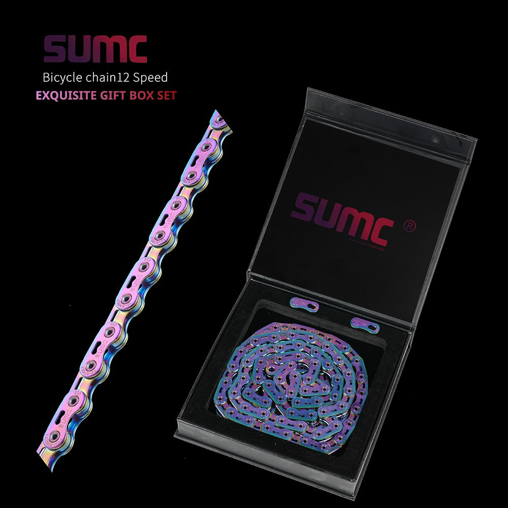 SUMC S12SLPRO 12-Speed Hollow Crescent Chain – Dual-Color Design, Compatible with Shimano 12s