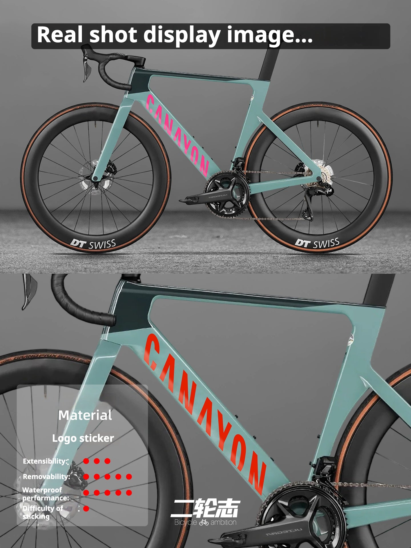 Canyon Aeroad CF SLX 8 Logo Color Change Decal Kit | Waterproof Removable Stickers | 19 Custom Colors