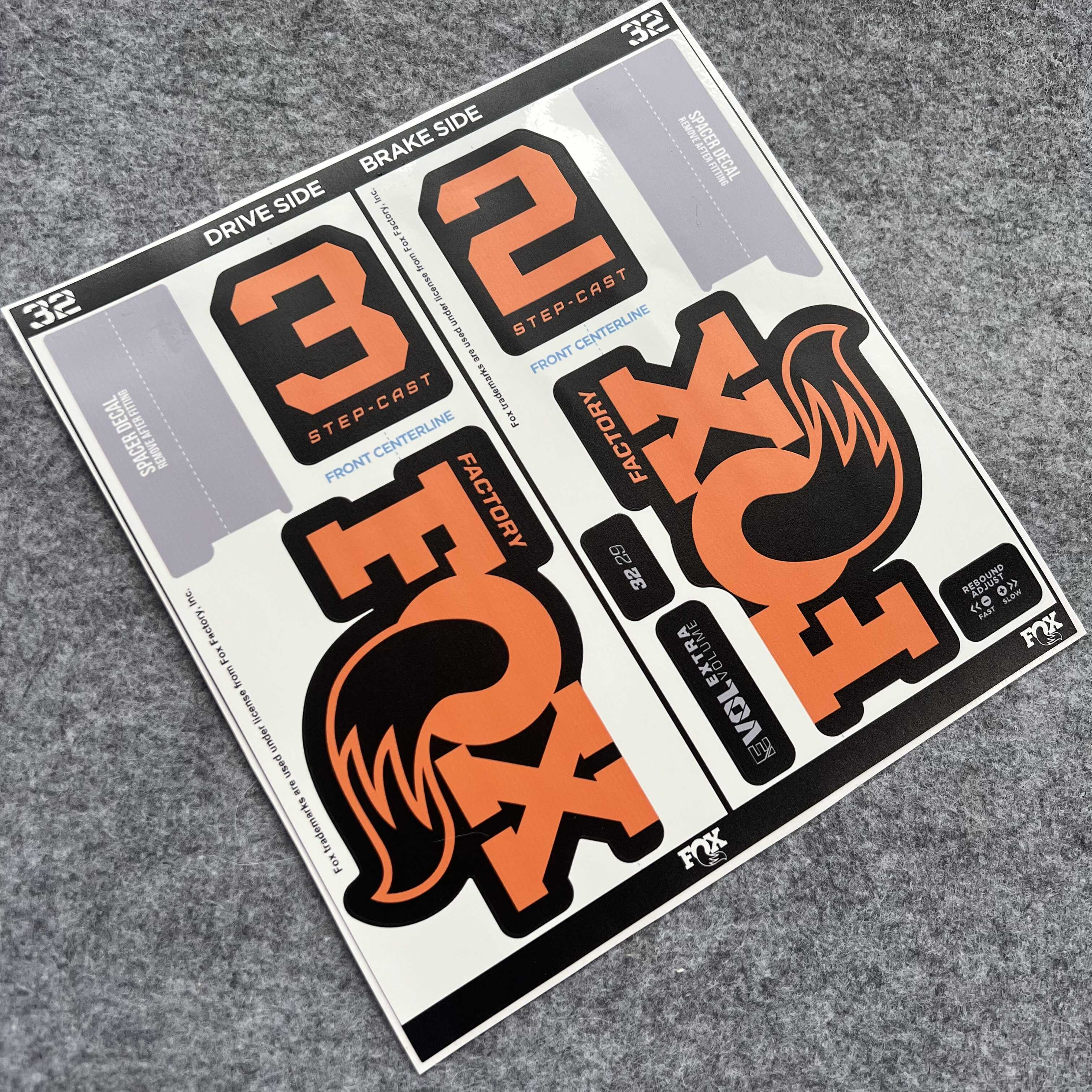 Custom Decal Kit for 2026 FOX 32 Step Cast FACTORY Fork | XC MTB Fork Stickers | Hardtail & Full Suspension