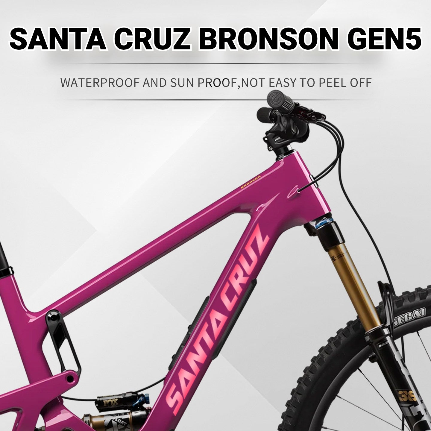 SANTA CRUZ Bronson Frame Logo Decal Kit | Custom Color Change MTB Sticker