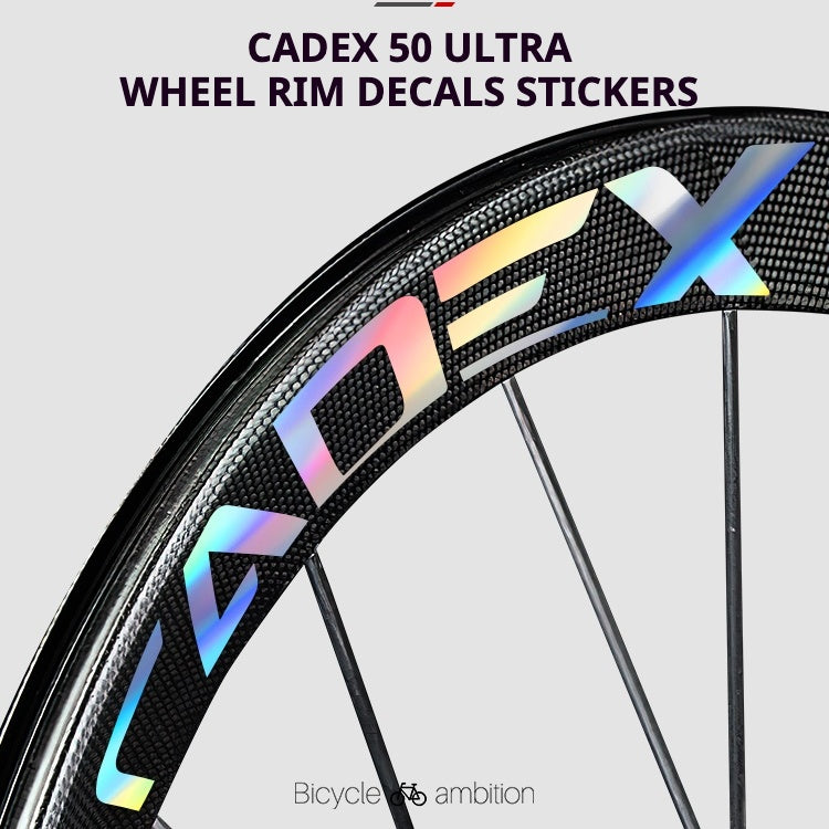 CADEX 50 Ultra Wheel Rim Decals Stickers | Road Bike Carbon Wheelset Color Change Vinyl, Waterproof UV Resistant, Multi-Color Options