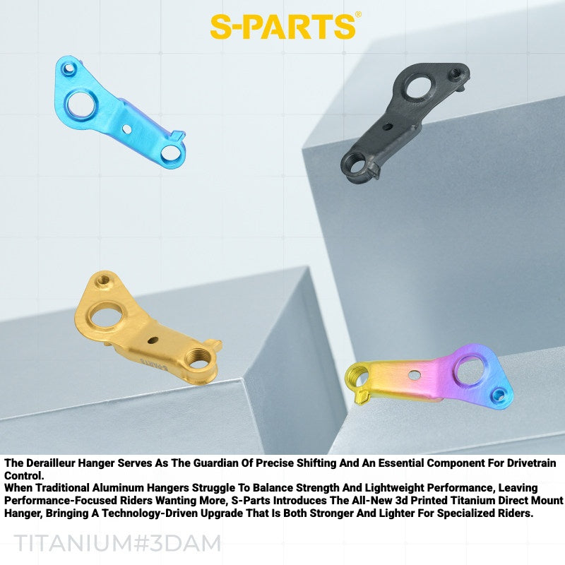 S-PARTS 3DAM Titanium Direct Mount Derailleur Hanger for Specialized | Ultralight 3D Printed Bike Hanger