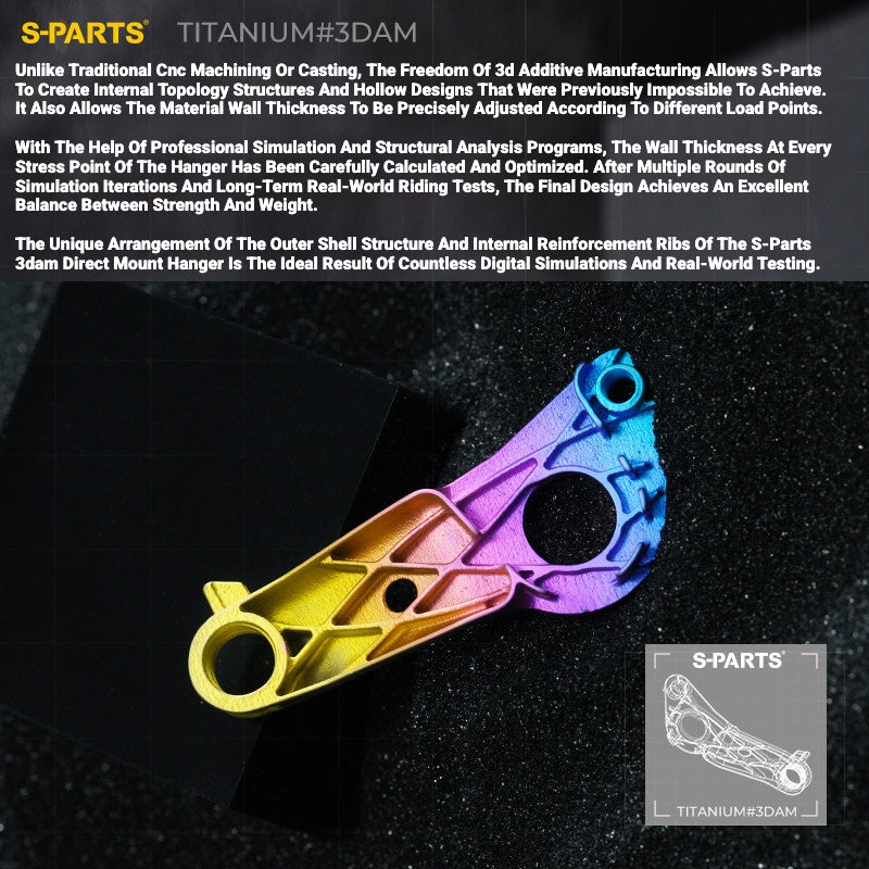 S-PARTS 3DAM Titanium Direct Mount Derailleur Hanger for Specialized | Ultralight 3D Printed Bike Hanger