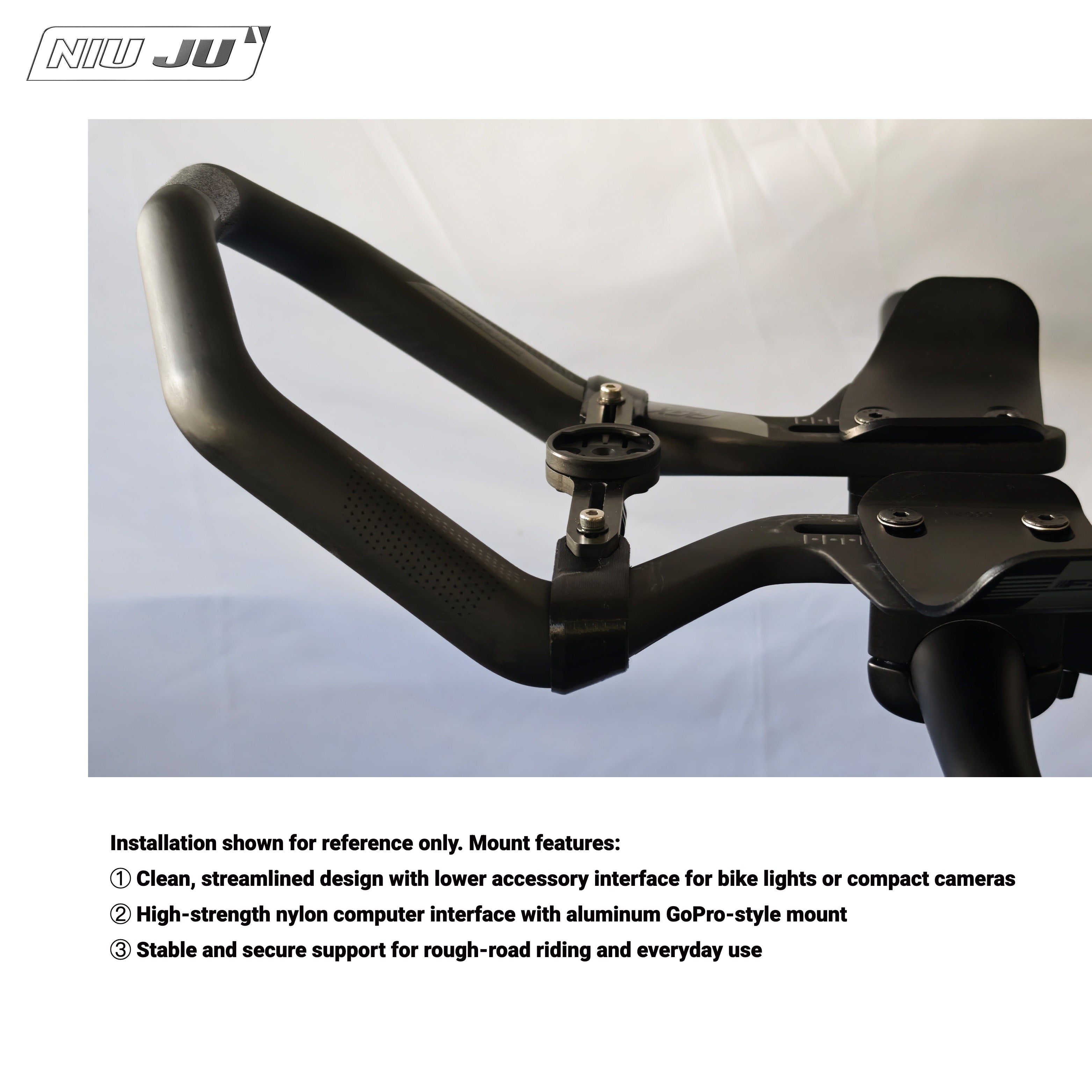NIUJU Computer Mount for FSA K-FORCE AGX Aero Bar | Garmin Wahoo TT Extension Mount