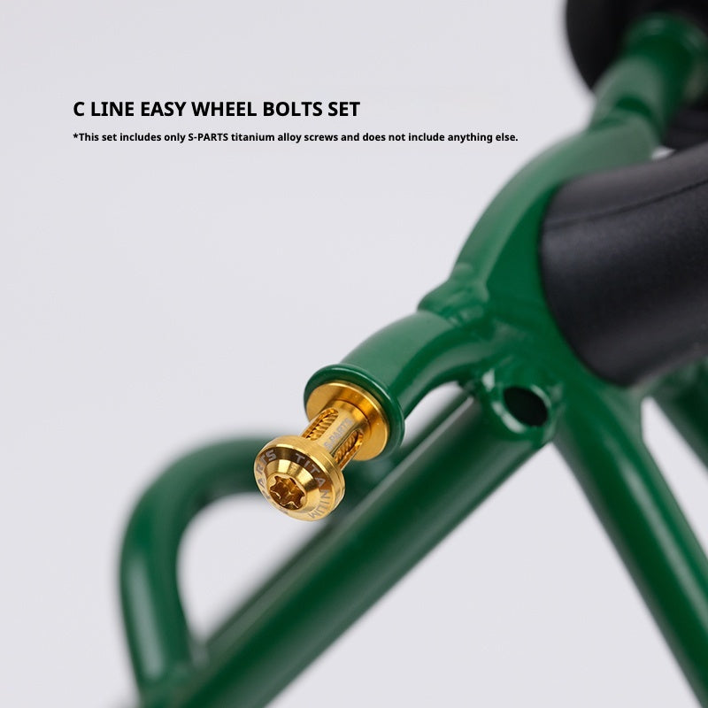 S-PARTS Titanium Bolt Upgrade Kit for Brompton | TC4 CNC Lightweight Frame & Hinge Hardware Set
