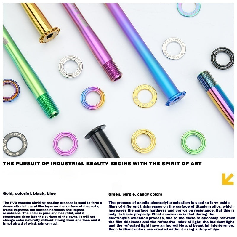 S-PARTS Titanium Quick-Release Thru Axle Set for Pinarello (24 Models) – 57.99g Ultra-Light | Multiple Anodized Colors