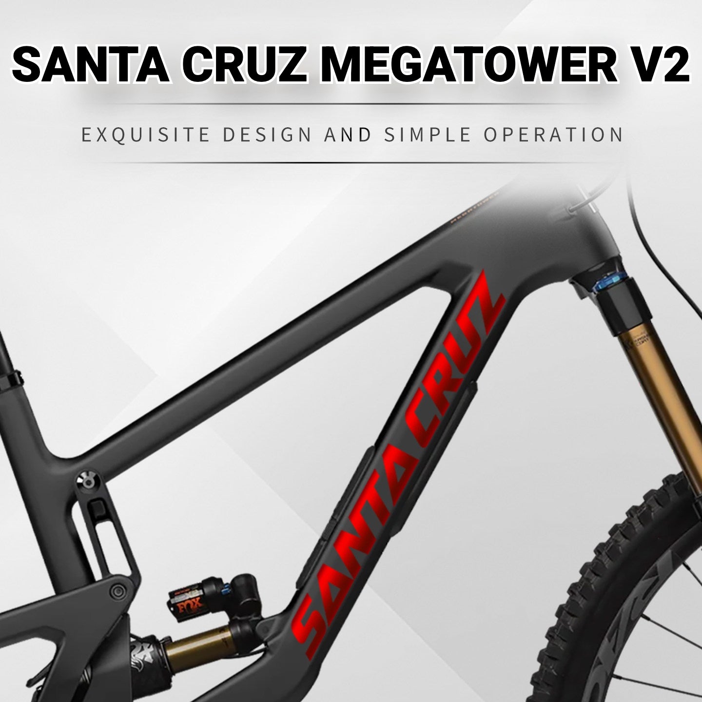 SANTA CRUZ Megatower V2 Frame Logo Decal Kit | Custom Color Change MTB Sticker