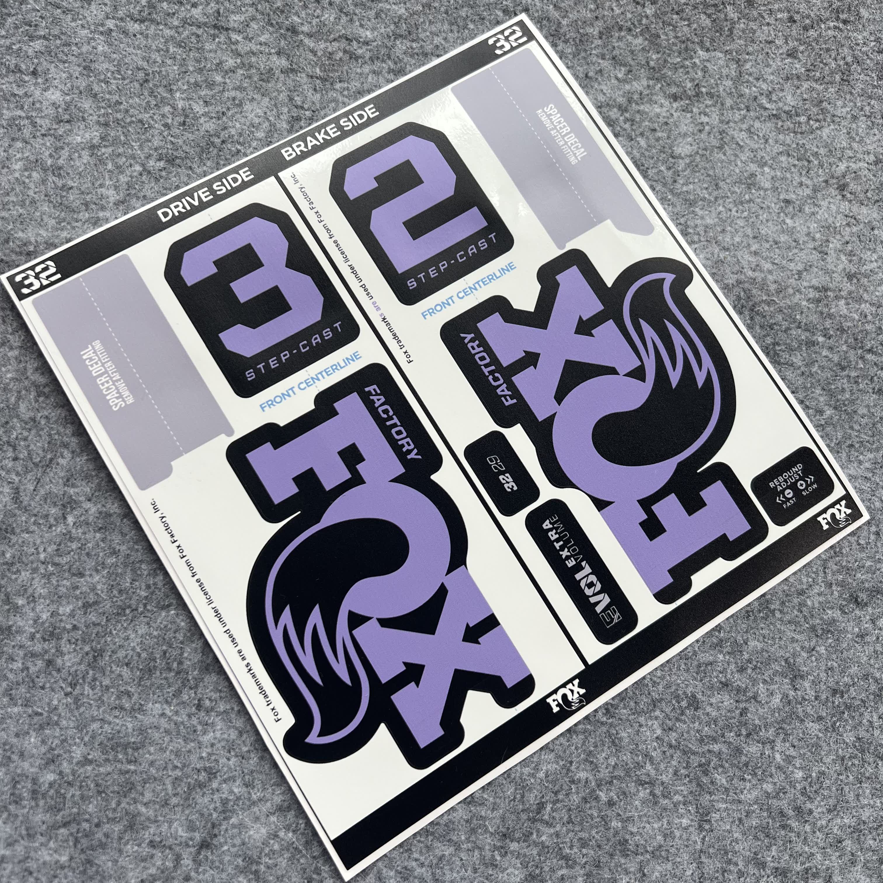 Custom Decal Kit for 2026 FOX 32 Step Cast FACTORY Fork | XC MTB Fork Stickers | Hardtail & Full Suspension