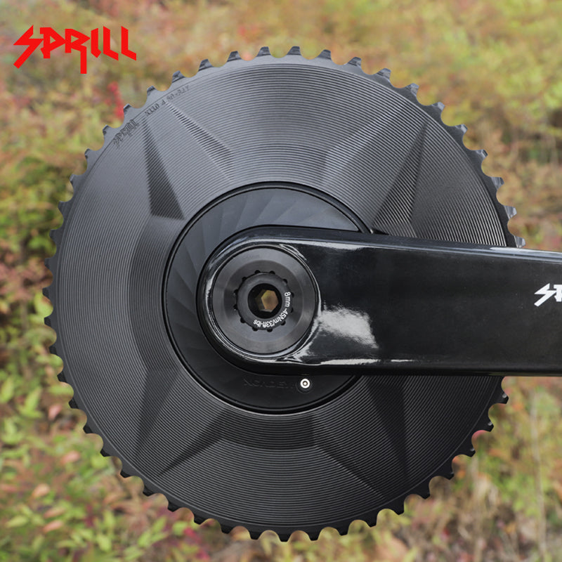 PASS QUEST SPRILL X110 3-S Full-Cover Hidden Bolt Dual Chainring | 7075 Alloy Aero Chainset | 50T-34T | 110BCD 4-Bolt