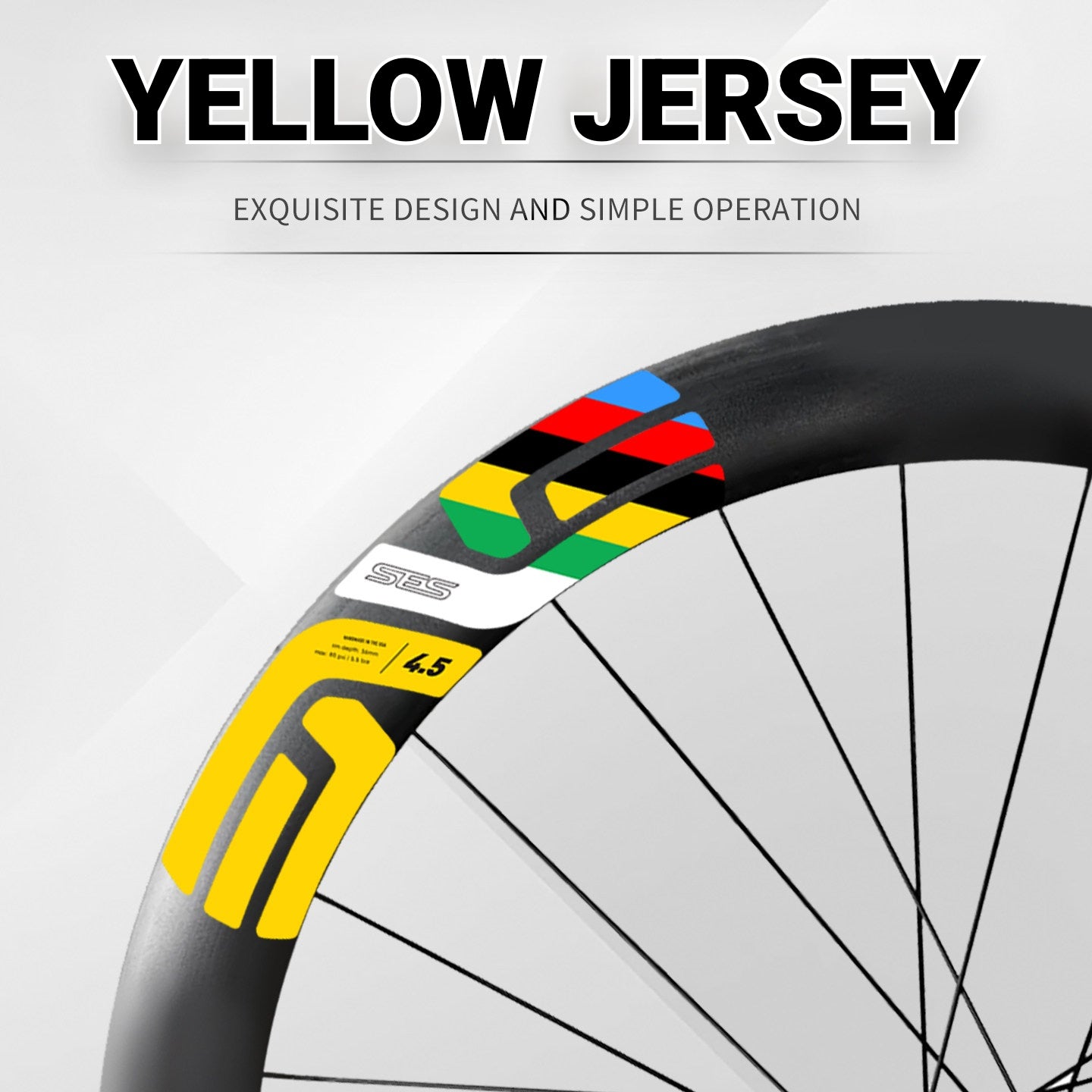 ENVE SES 4.5 Rainbow & World Championship Wheel Decal Set | Front 4.5 & Rear 5.6 Stickers | For Pogacar Style Custom Rims