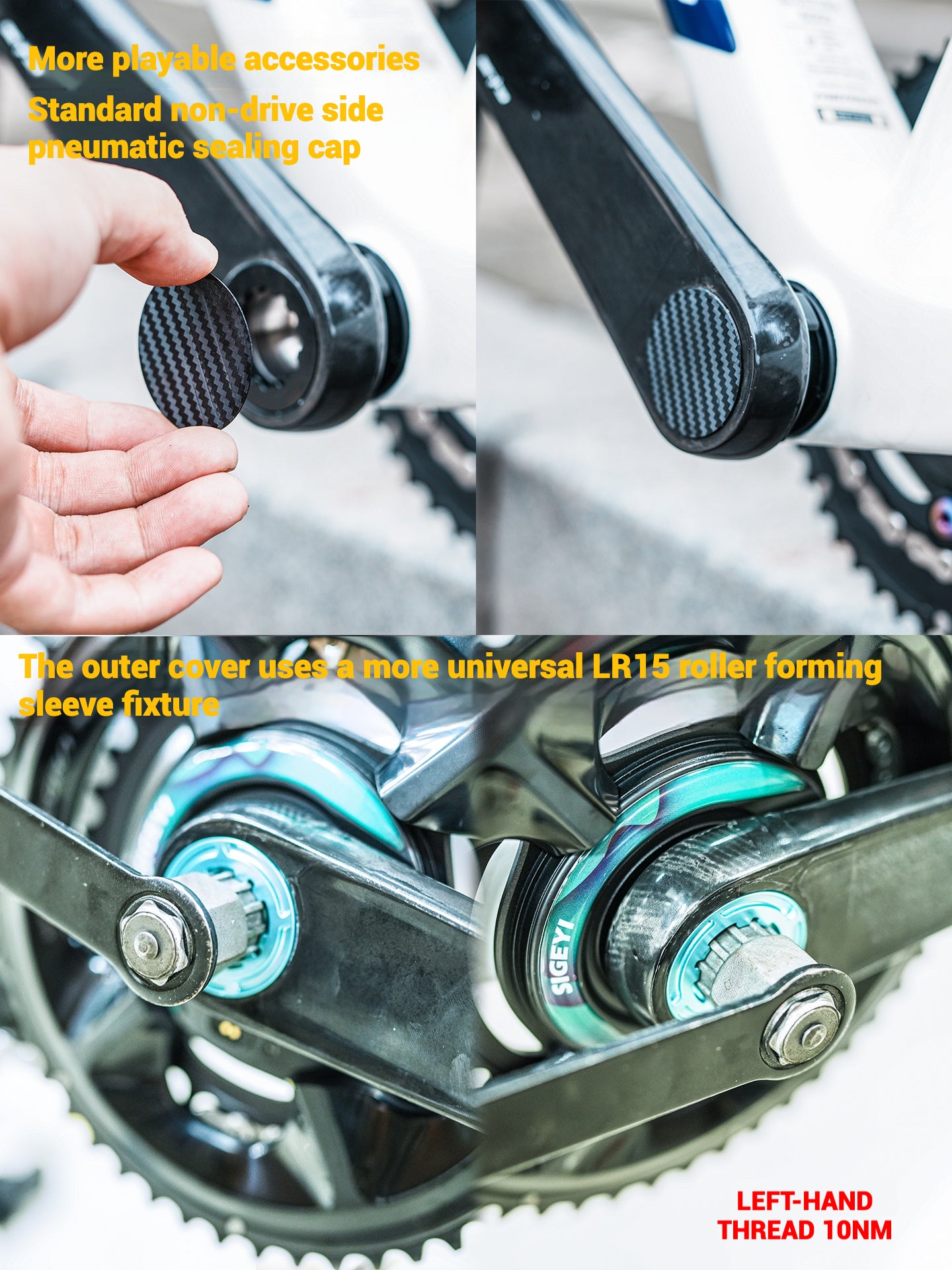 Chaser Ultra-Light Aluminum Crank Bolt Kit for Elilee XXE X310｜Chainring Fixing Bolt & Anti-Loosening Cap Set (with Tool & Aerodynamic Dust Cap)