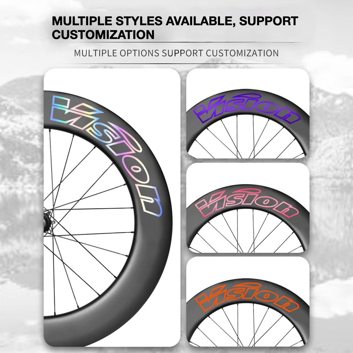 VISION METRON SL91 Single Wheel Decal Kit | Aero Carbon Rim Graphics