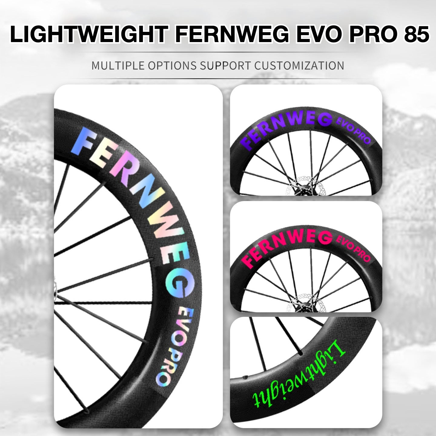 Lightweight Fernweg EVO Pro 85 Wheel Decal Sticker Kit – Logo Cover & Color Change