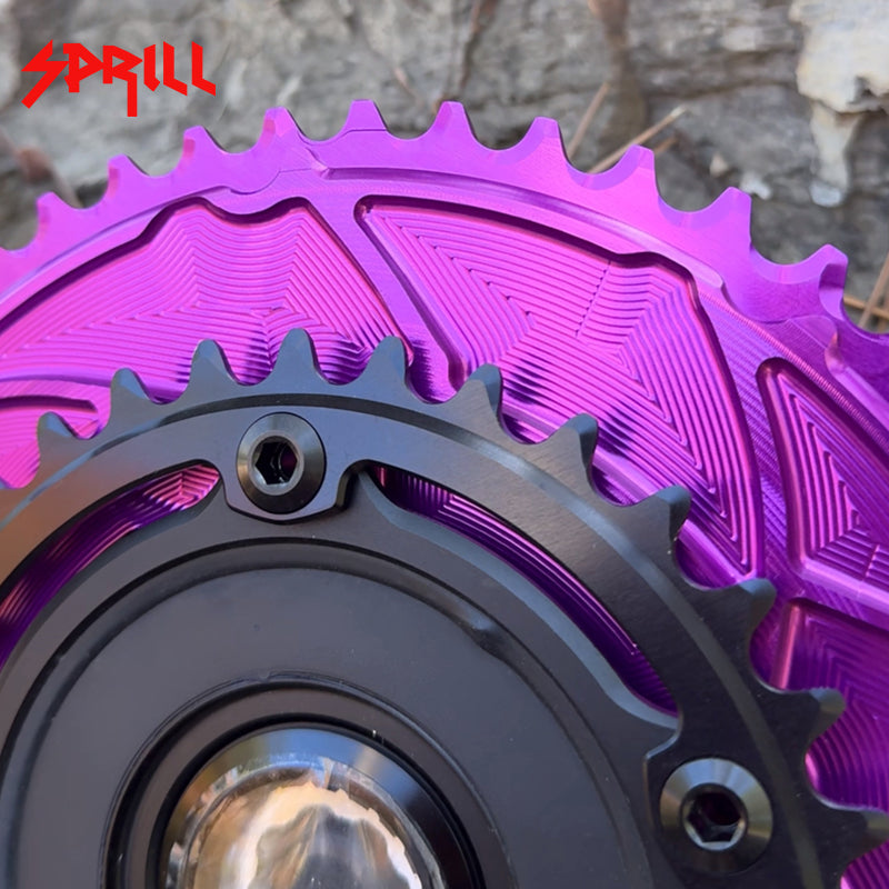 PASS QUEST SPRILL X110 3-S Full-Cover Hidden Bolt Dual Chainring | 7075 Alloy Aero Chainset | 50T-34T | 110BCD 4-Bolt