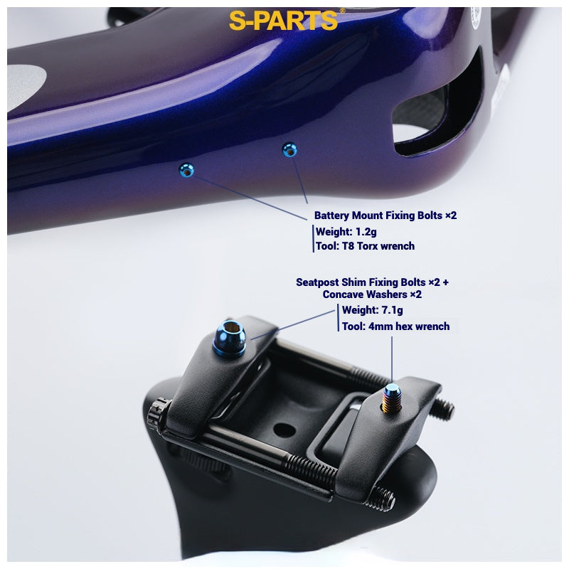 Cervélo S5 Titanium Bolt Kit – Full Frame Lightweight Upgrade Set | CNC TC4 Ti Bolts for Cervélo S5