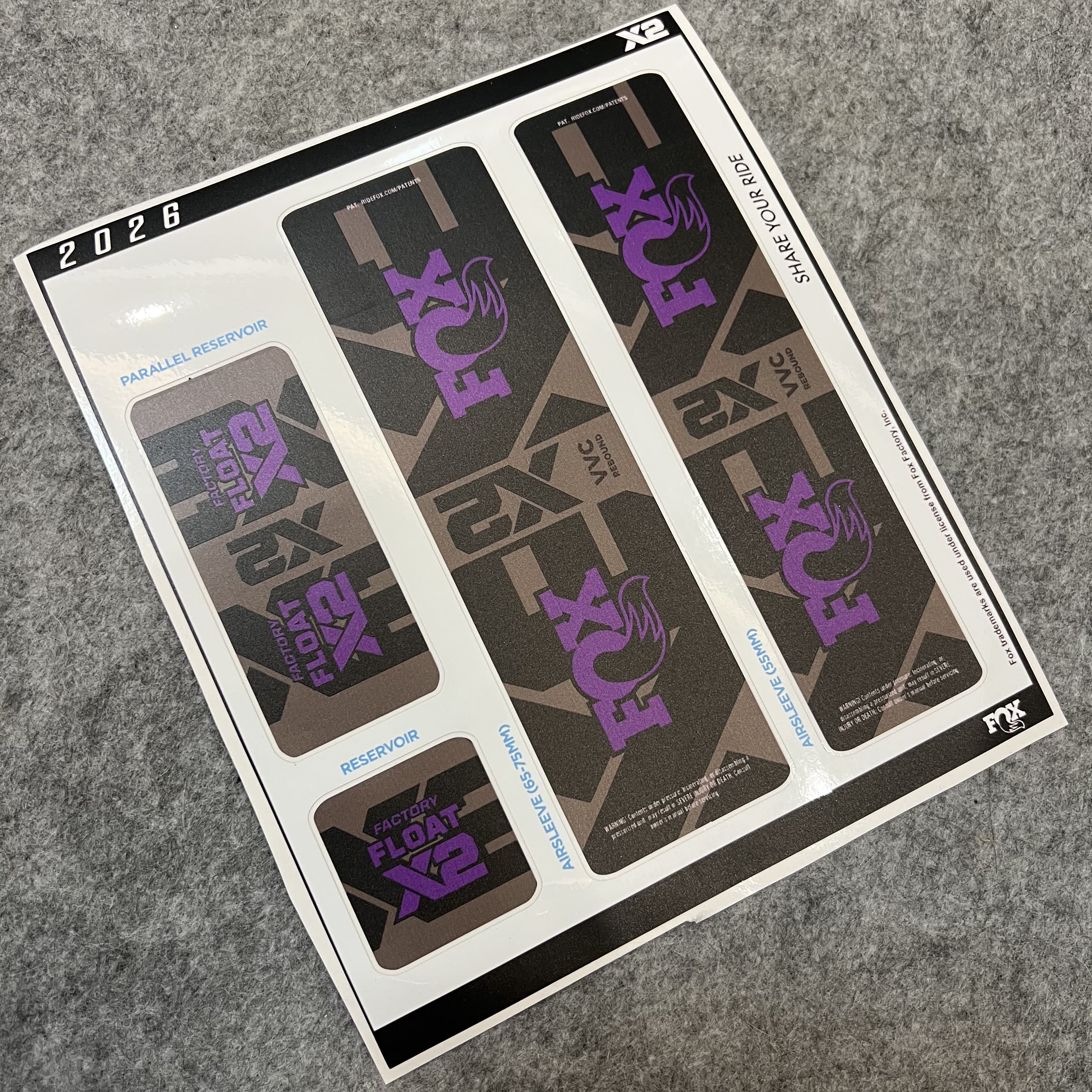 Custom Decal Kit for 2026 FOX FLOAT X2 Air Shock | Waterproof MTB Rear Shock Stickers | DH / AM