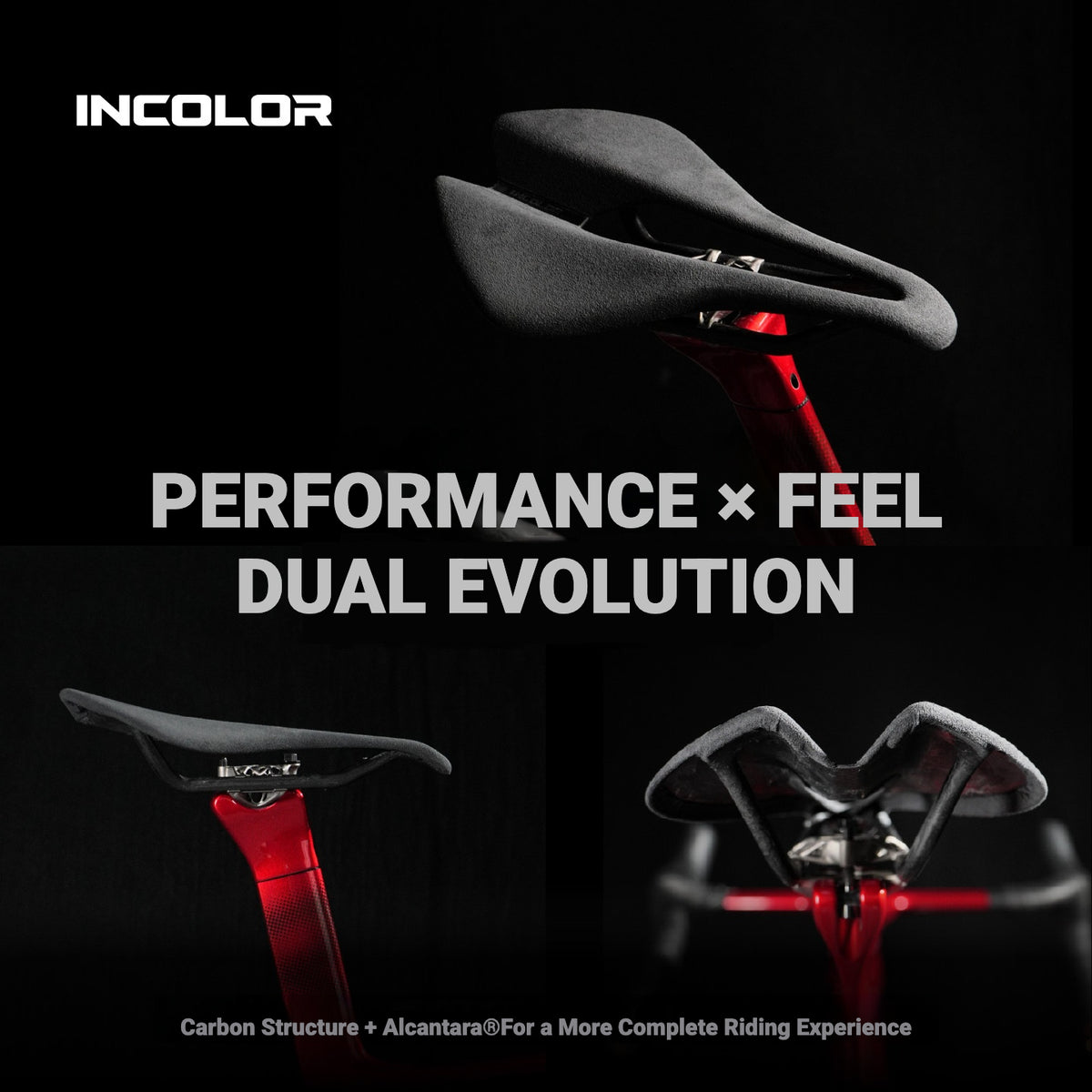 INCOLOR RC-A Alcantara Carbon Saddle | 90g Ultra-Light Short-Nose Road Bike Saddle