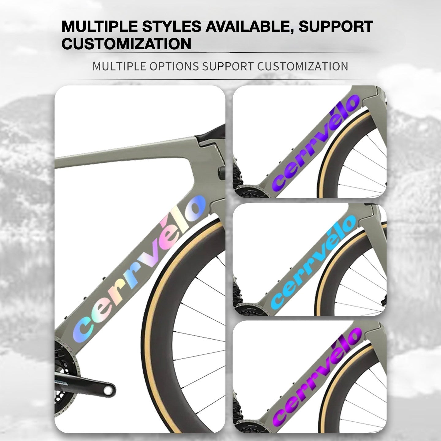 Custom OEM Logo Decals for 2025 Cervélo S5 Road Bike Frame | Waterproof Overlay Stickers