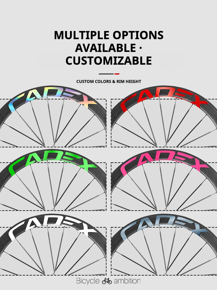 CADEX 50 Ultra Wheel Rim Decals Stickers | Road Bike Carbon Wheelset Color Change Vinyl, Waterproof UV Resistant, Multi-Color Options