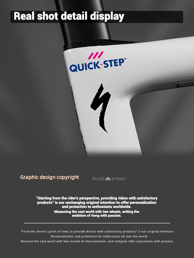 Universal Road Bike Brand Logo Sticker Set｜For Merida / Giant / Specialized / Trek / Pinarello｜Waterproof Frame Decals (Black / White)