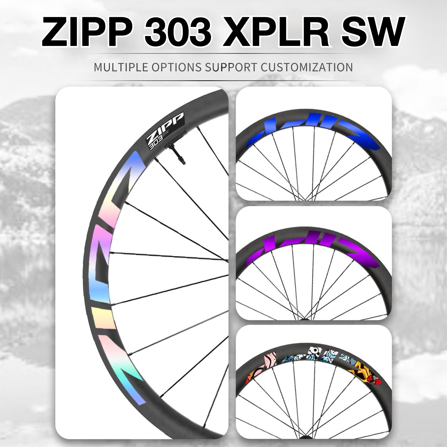 2025 ZIPP 303 XPLR SW Wheel Decal Sticker Kit – Reflective Waterproof Gravel Rim Graphics