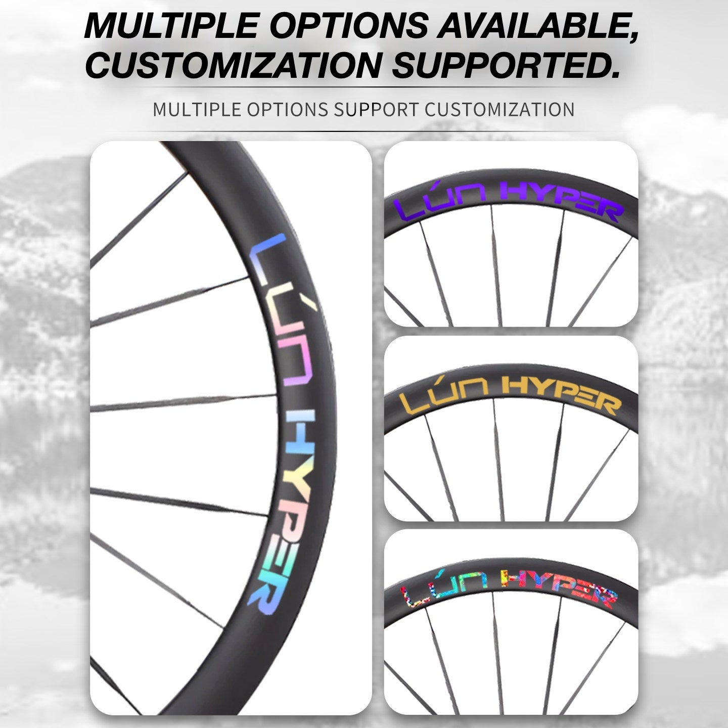 Infinity Logo Decals for Lún HYPER 5 D40 Gen 5 Wheelset | Waterproof Rim Overlay Stickers（Complete Decal Set for Two Wheels + Spare Decals Included）