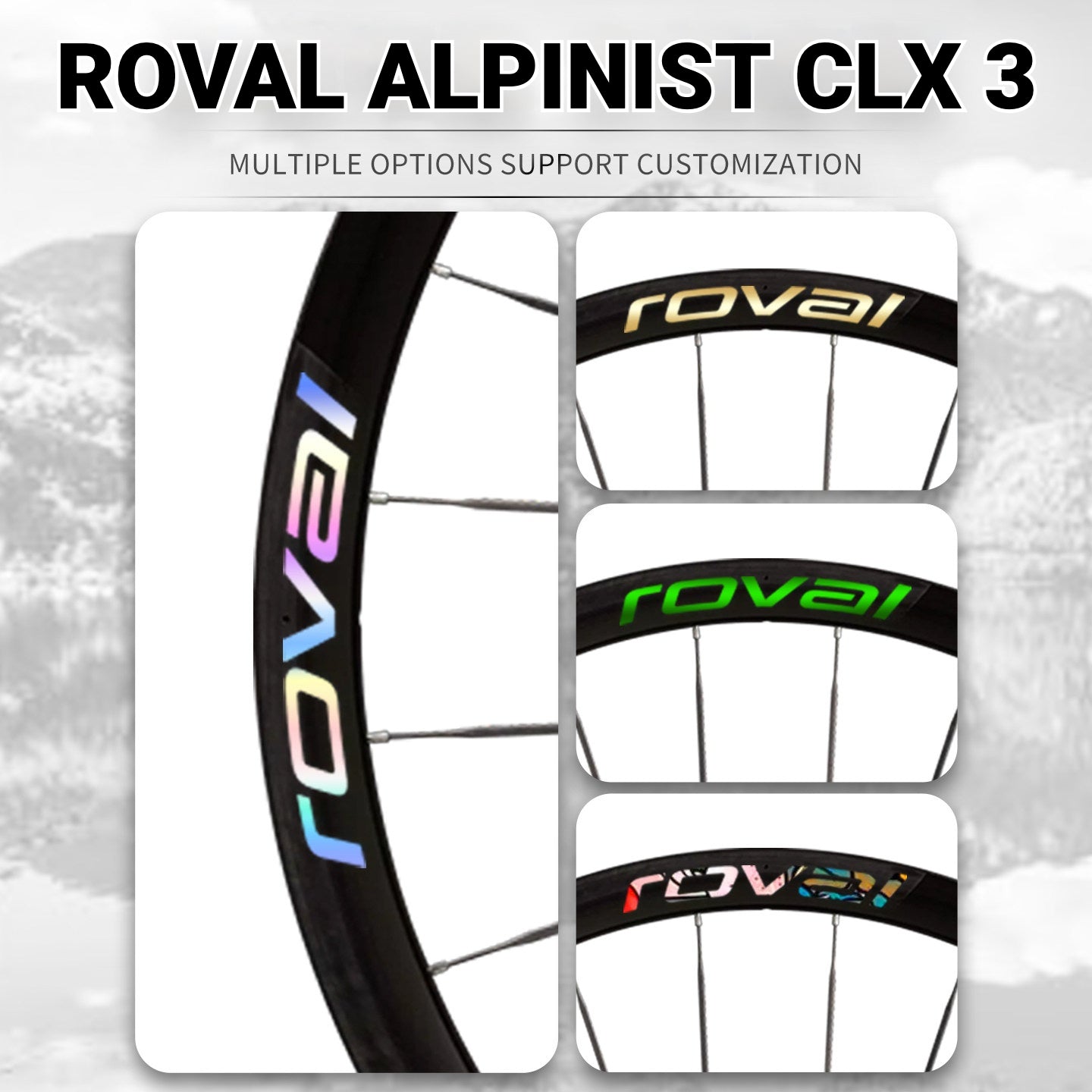 Roval Alpinist CLX 3 Wheel Decals | Waterproof Custom Rim Stickers for Specialized Carbon Wheels
