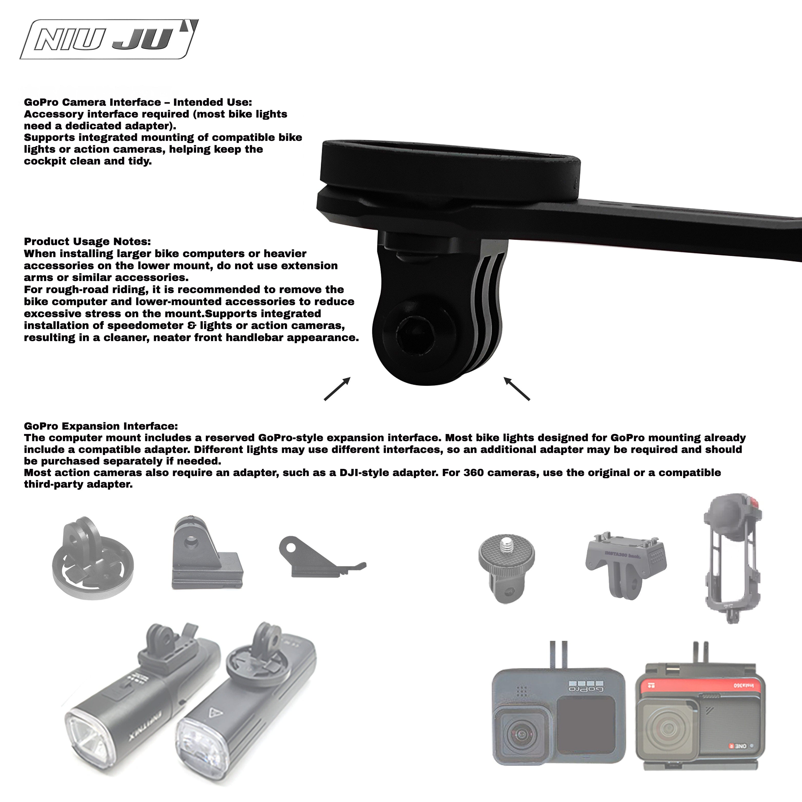 NIUJU Computer Mount for QUICK PRO CANWIN ZEPHYR SSL Carbon Fiber / Aluminum Alloy