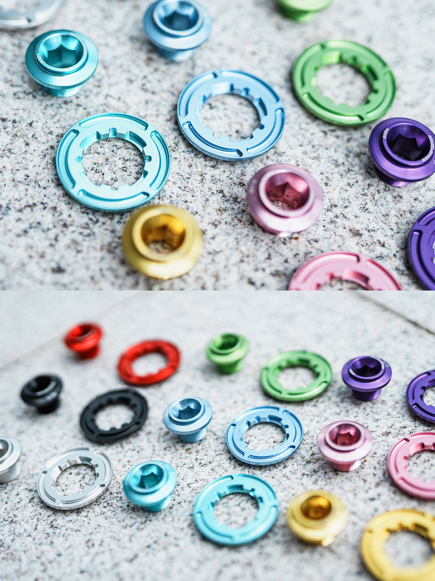 Chaser Ultra-Light Aluminum Crank Bolt Kit for Cybrei GP-3｜Chainring Fixing Bolt & Anti-Loosening Cap Set (with Aerodynamic Dust Cap)