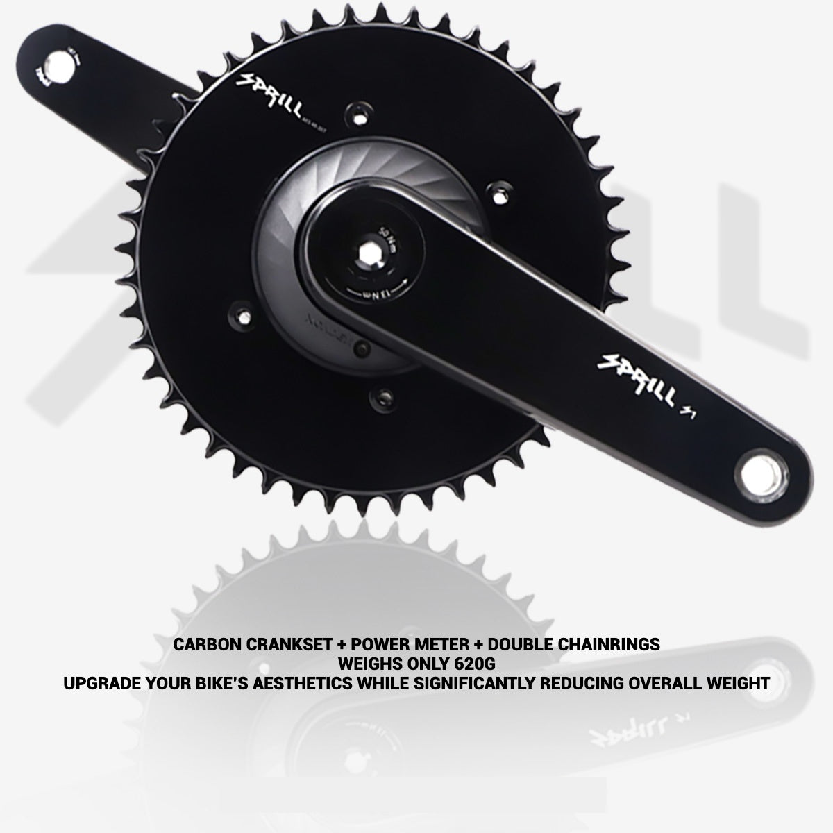 SPRILL High-Strength Carbon Road Crankset | Ultra-Lightweight | EASTON-Compatible with XCADEY Gen2 Power Meter