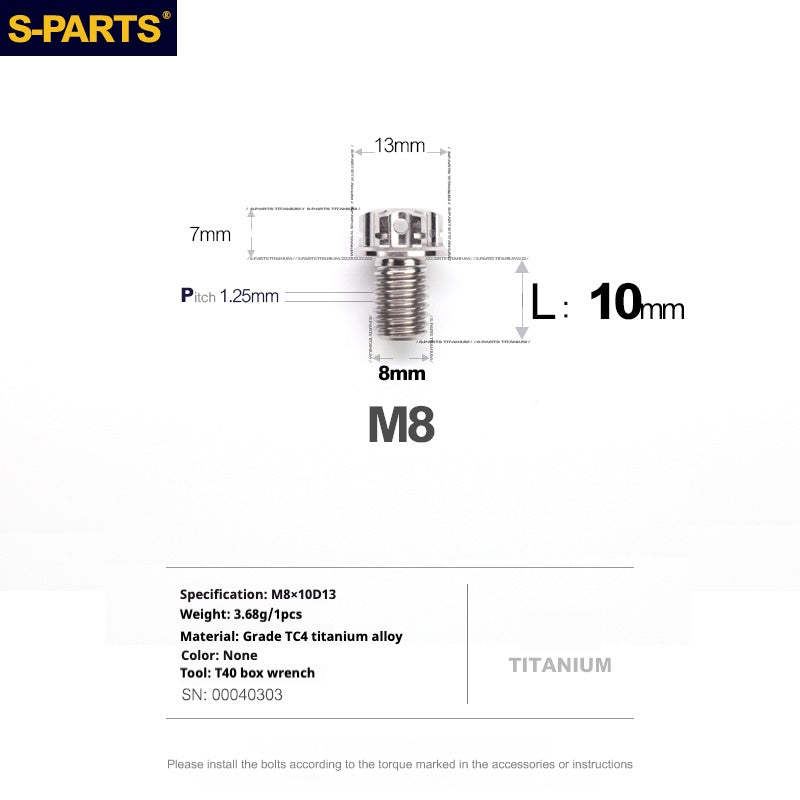 SPARTS A3 Series M8 L10-120mm Titanium Color Titanium Screws Motorcycle Auto