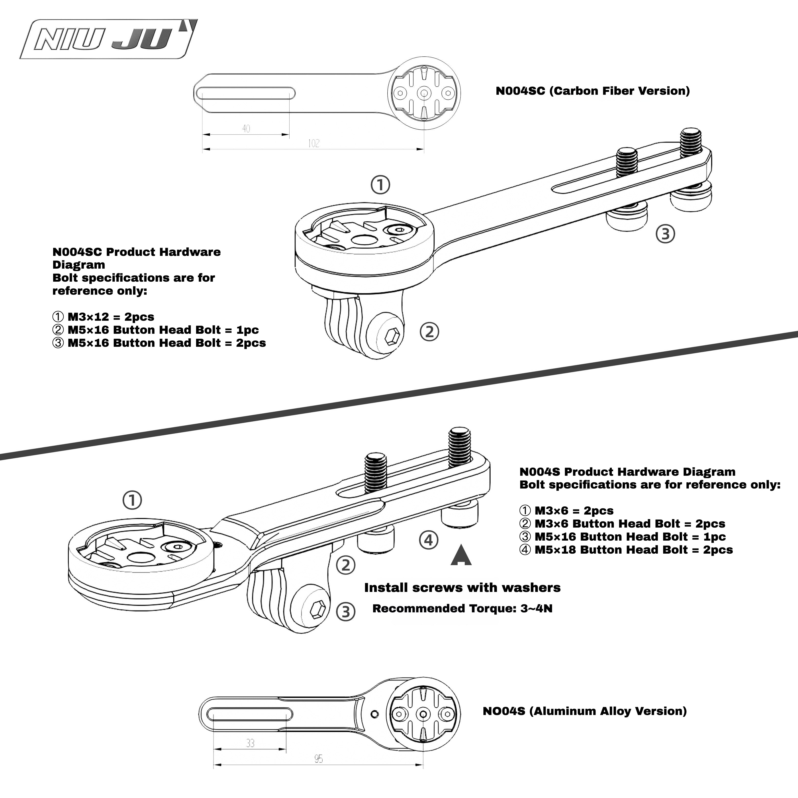 NIUJU Computer Mount for QUICK PRO CANWIN ZEPHYR SSL Carbon Fiber / Aluminum Alloy