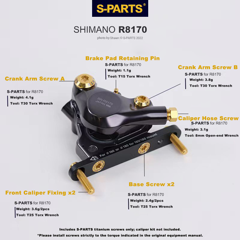 Shimano Ultegra Di2 R8170 12speed Titanium Screw Shift and Brake Kit