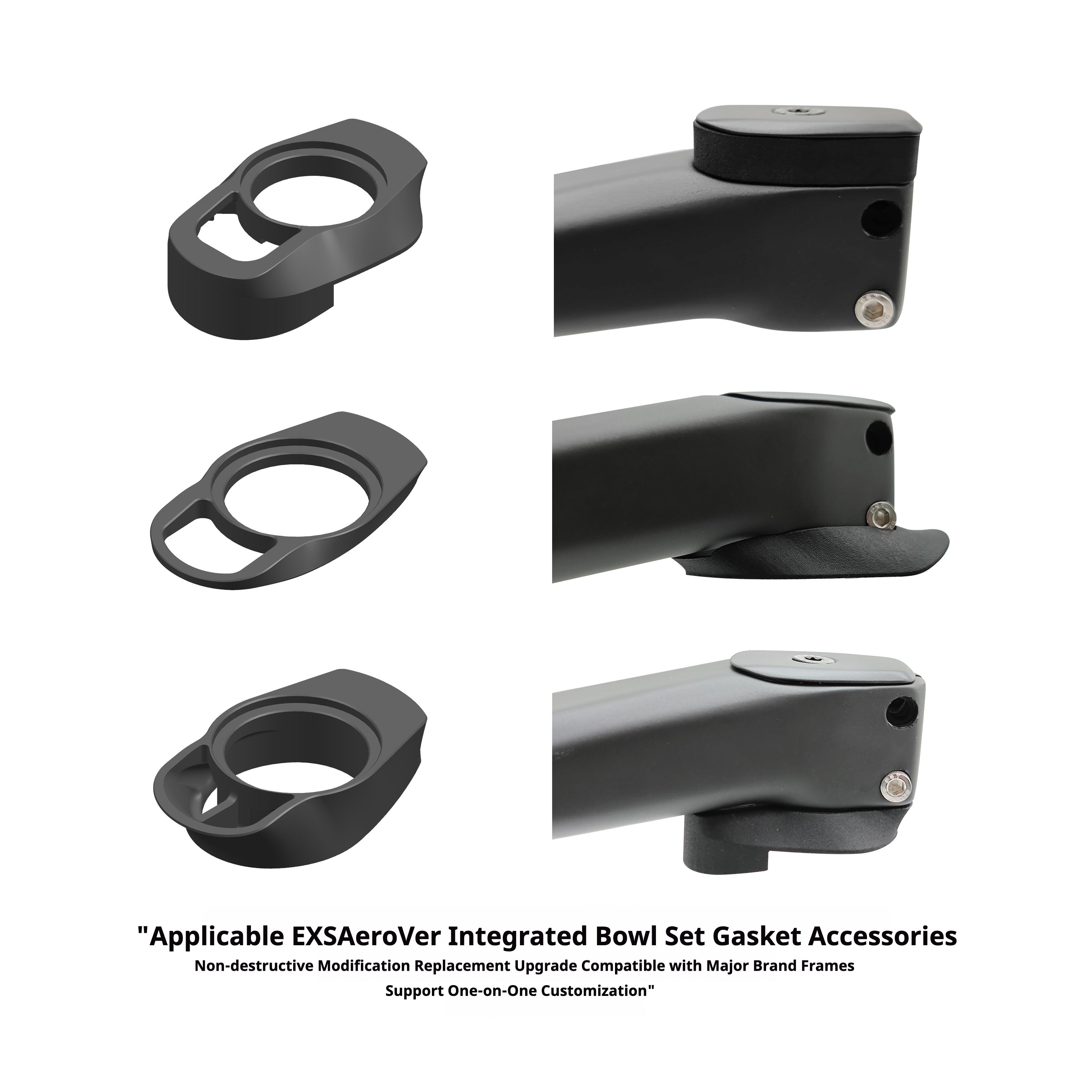 EXS AeroVer Integrated Handlebar Custom Spacers & Adapters – Compatible with Giant Propel, BMC, Cannondale, Trek, Specialized & More