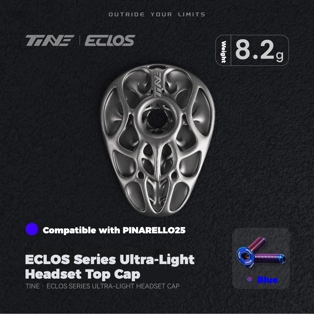 TiNE × Eclos Titanium Headset Top Cap for Pinarello 2021 / 2025 BESO Topology Ultralight