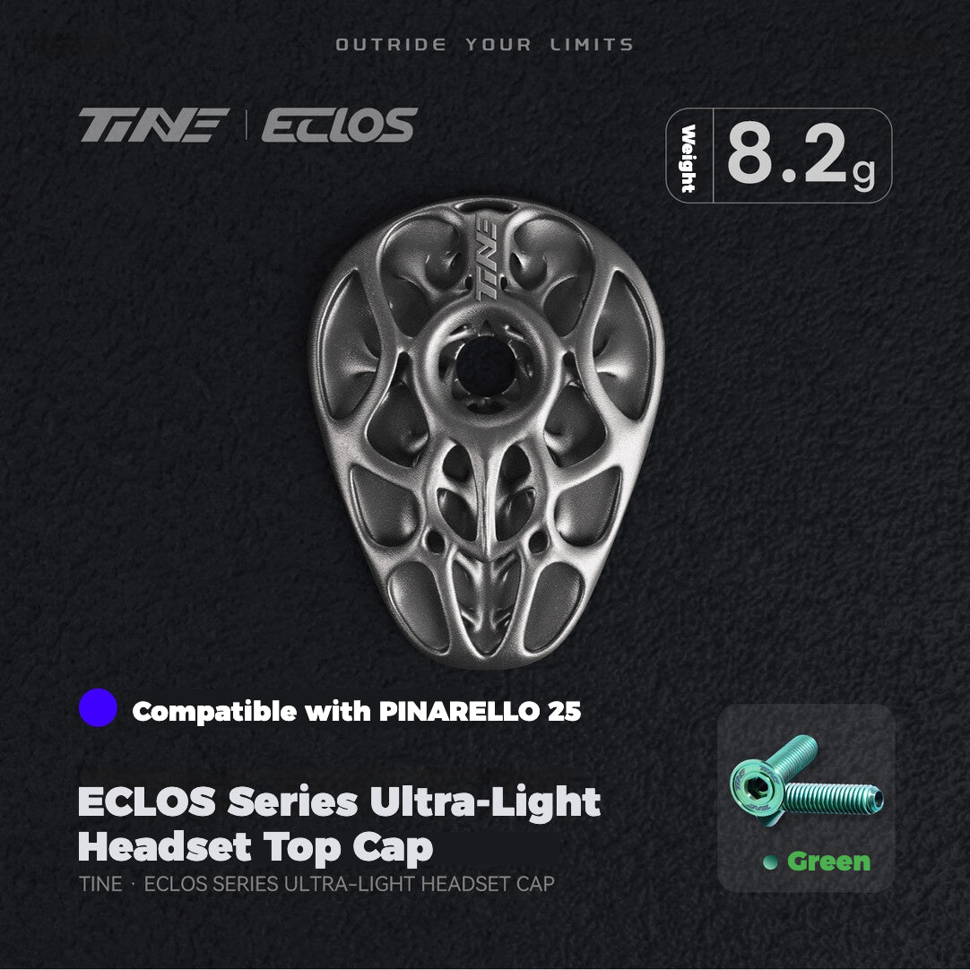 TiNE × Eclos Titanium Headset Top Cap for Pinarello 2021 / 2025 BESO Topology Ultralight