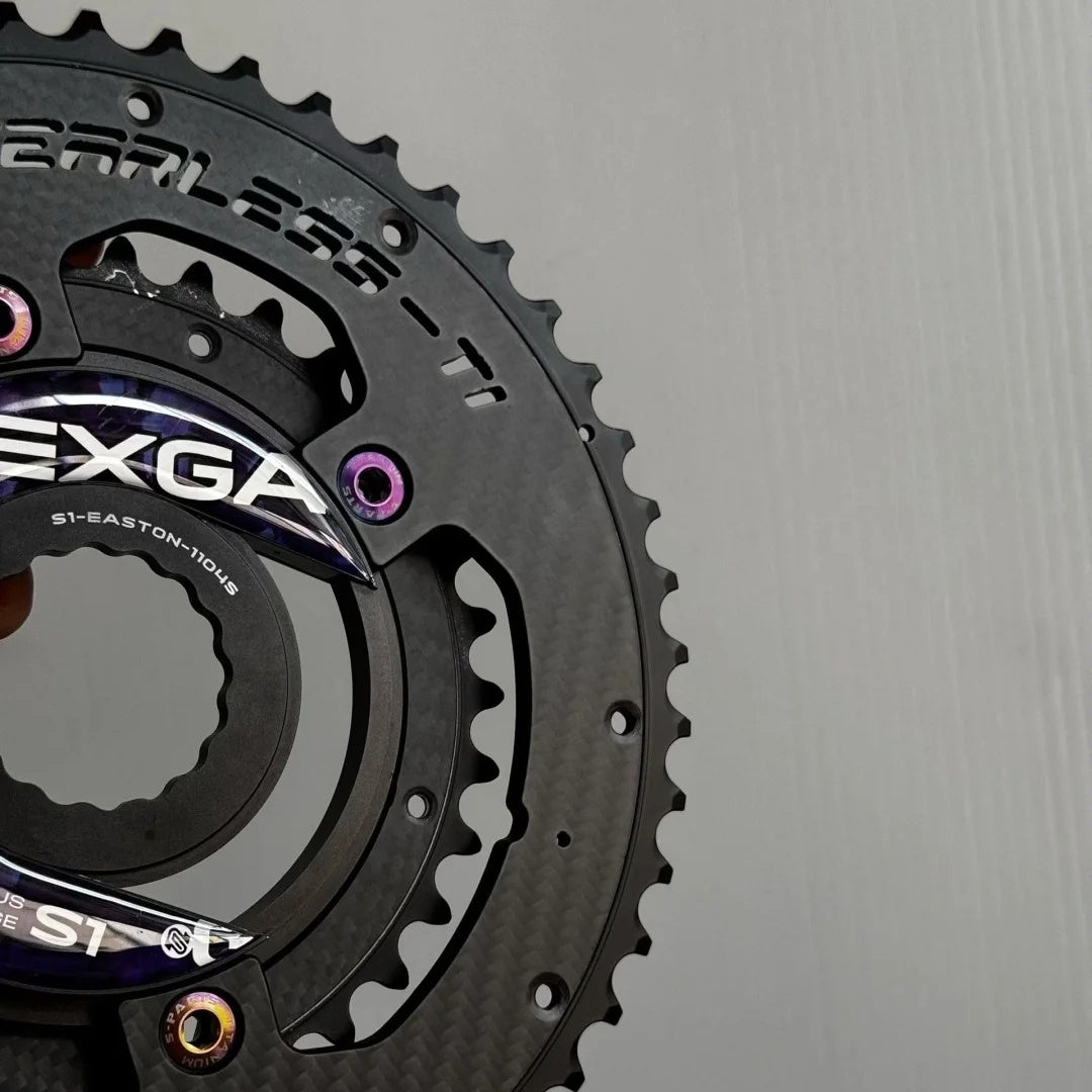 Fearless-Ti Carbon Fiber Chainrings 110BCD 4-Bolt｜50-34 / 52-36 / 54-40 / 54-38｜For XXE GP3 & SRAM RED｜Titanium Bolts Included