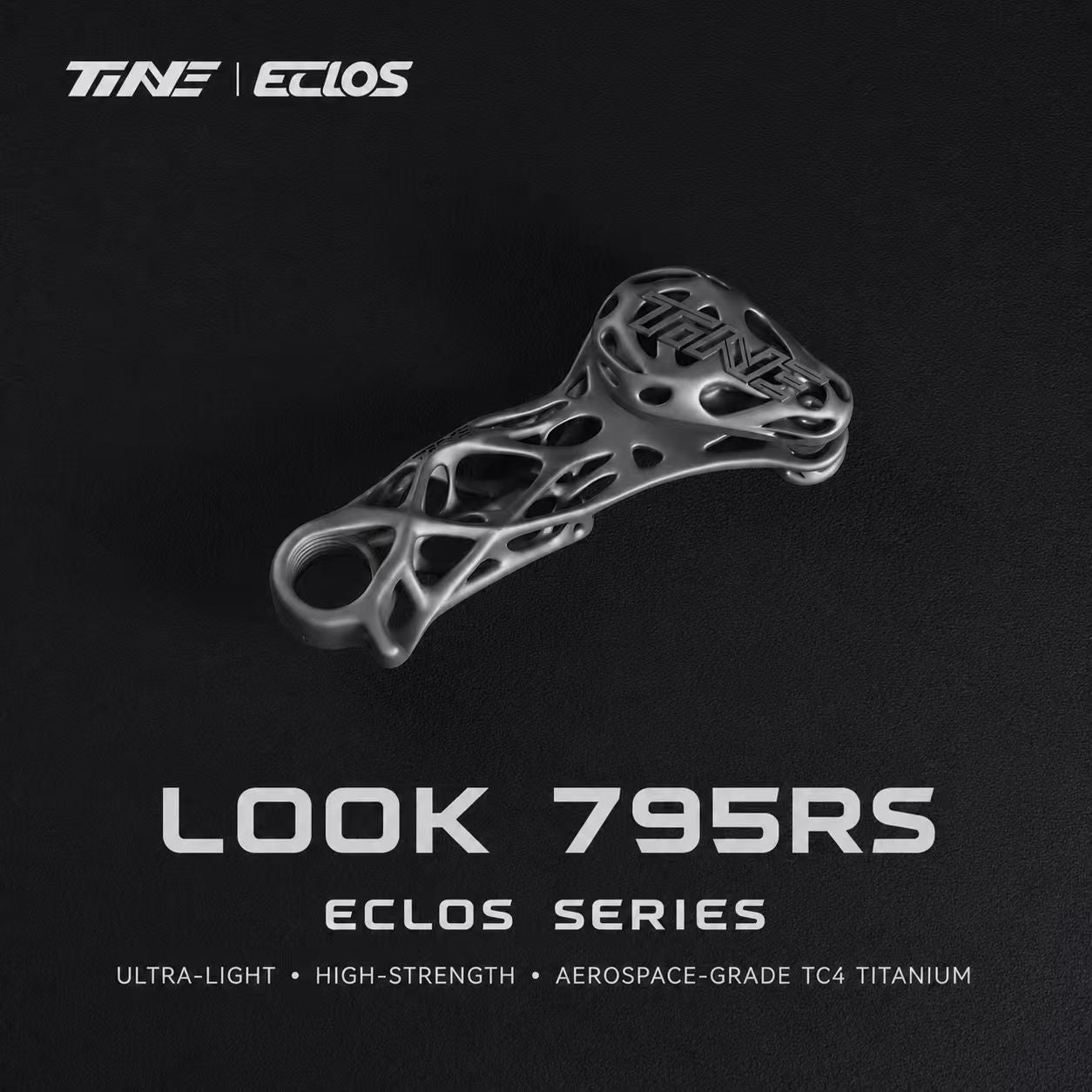 TiNE ECCLOS CryoFusion Titanium Rear Derailleur Hanger for LOOK 795 Blade RS | Ultra-Light Bionic Topology