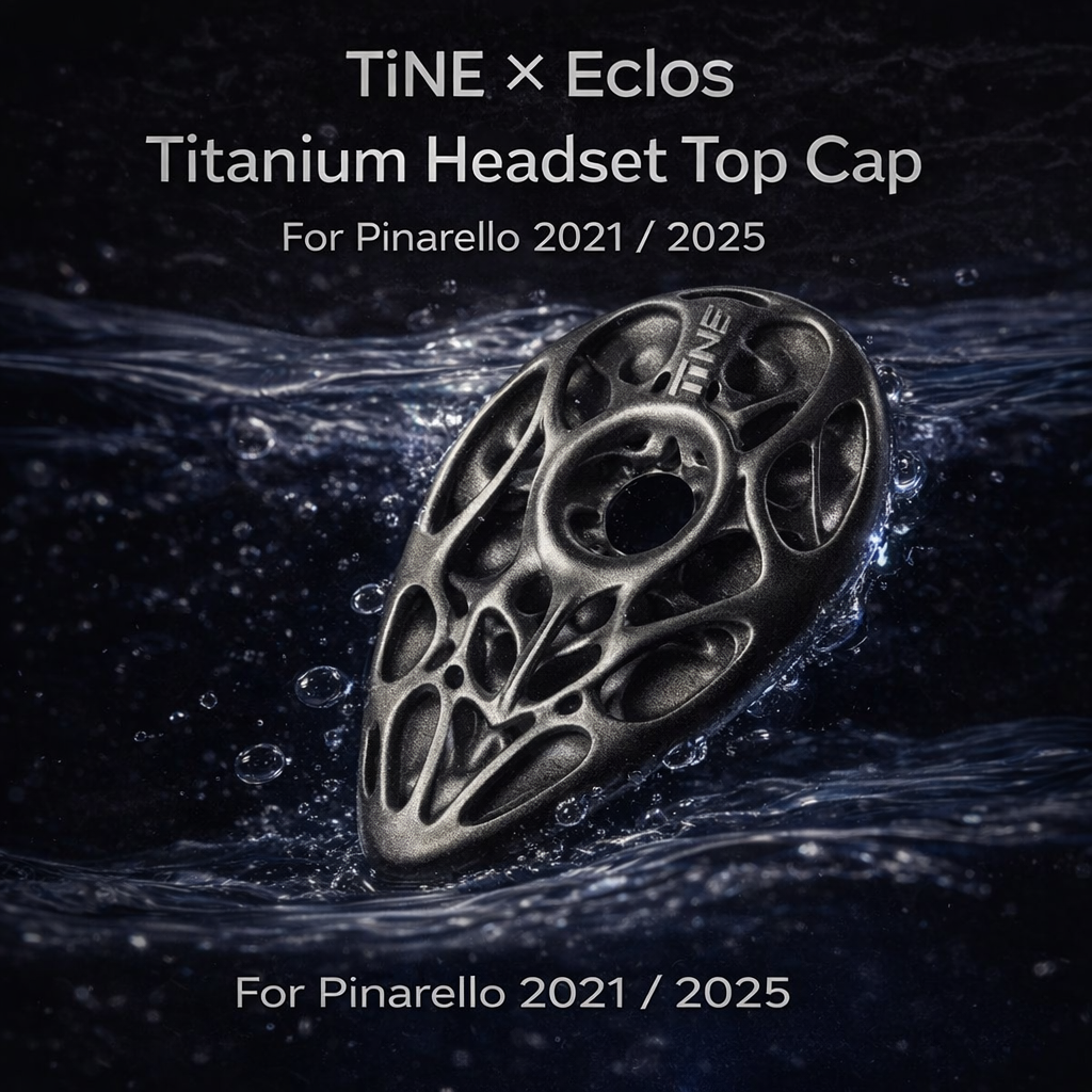 TiNE × Eclos Titanium Headset Top Cap for Pinarello 2021 / 2025 BESO Topology Ultralight