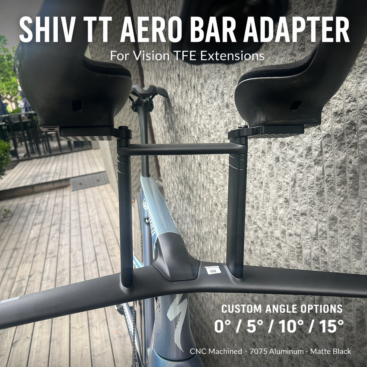 S-PARTS Shiv TT Aerobar Adapter for Vision TFE Adjustable Angle 0° / 5° / 10° / 15°