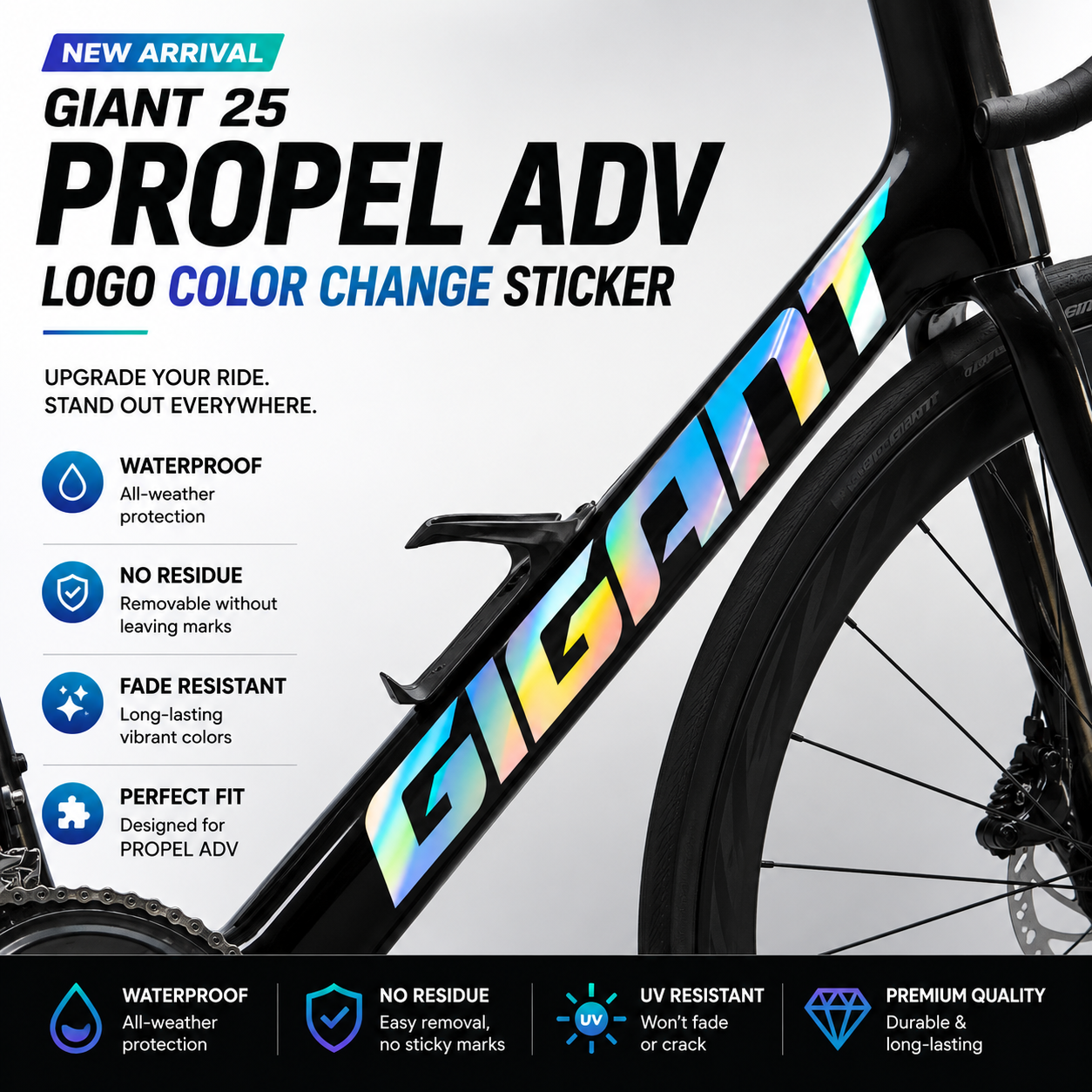 2025 Giant Propel Advanced PP Frame Logo Decals | Custom Waterproof OEM Overlay Stickers