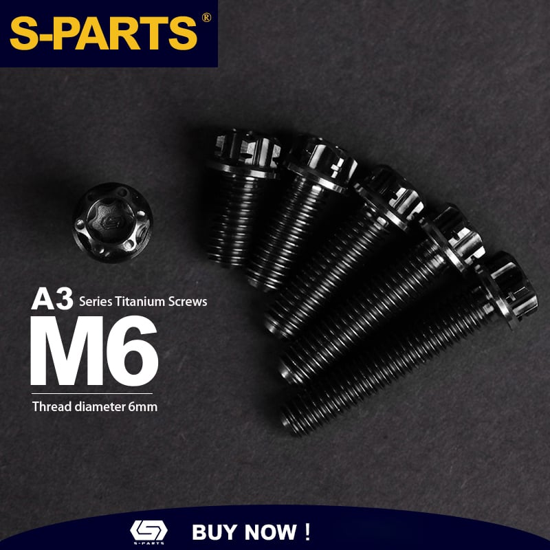 SPARTS A3 Series M6 L08-120mm Black Titanium Screws Motorcycle Auto