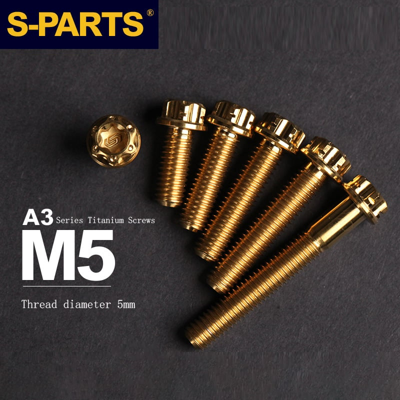 S-PARTS A3 Series M5 Titanium Alloy Screws Bolts Standard Parts Motorcycle Cars