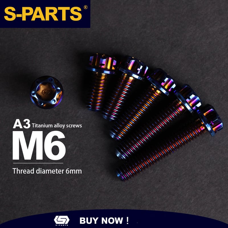 SPARTS A3 Series M6 L08-120mm Blue Titanium Screws Motorcycle Auto